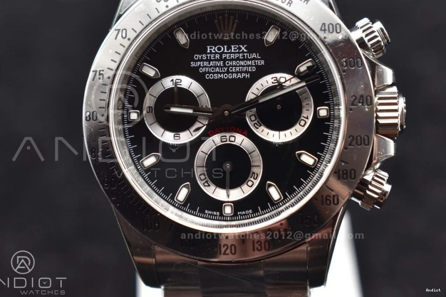 Daytona Dial Edition Clean SS Black 116520 SA4130 904L V2 and Bracelet Case 1:1 Best 0417